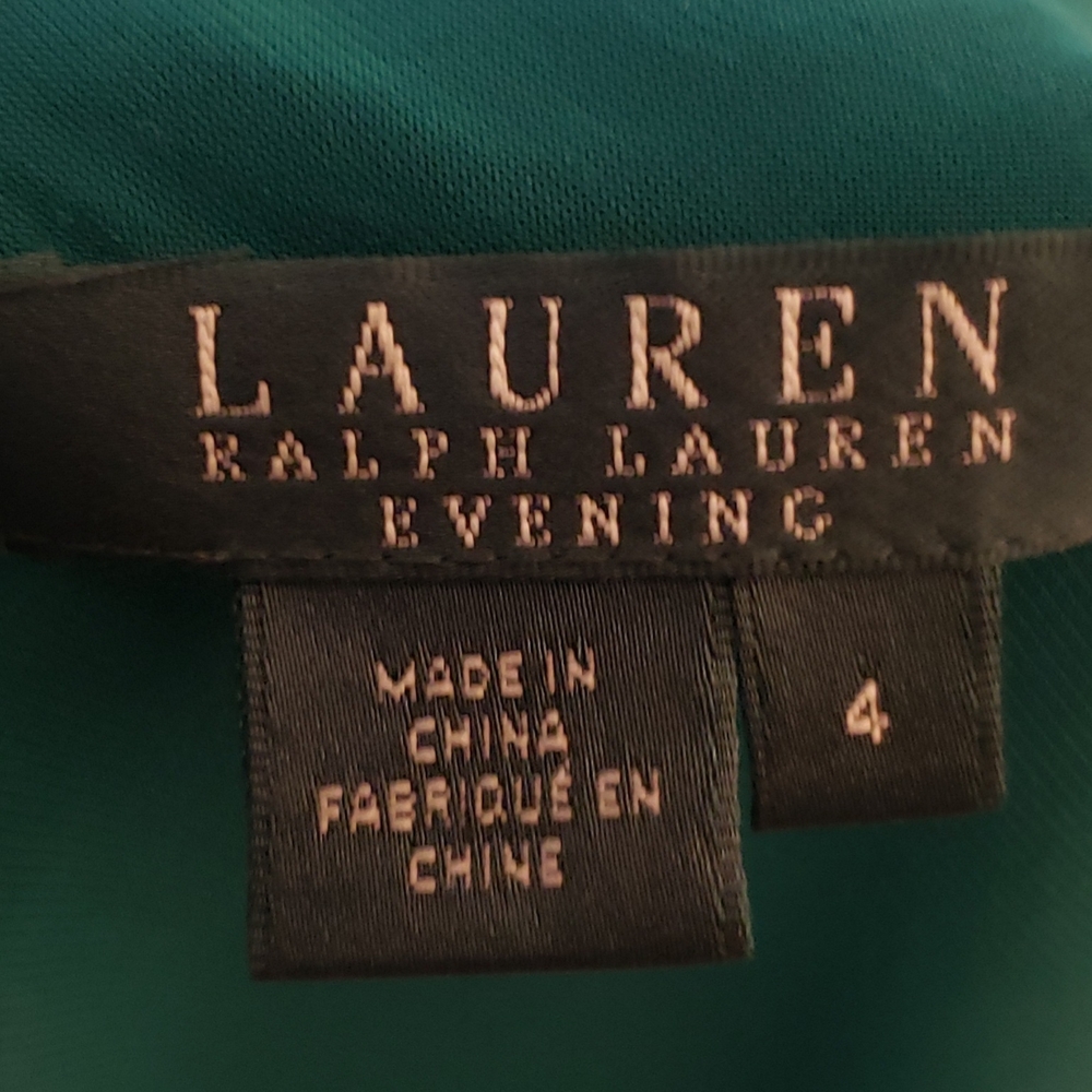 Ralph Lauren Evening Asymmetrical Emerald Dress - Picture 4 of 4